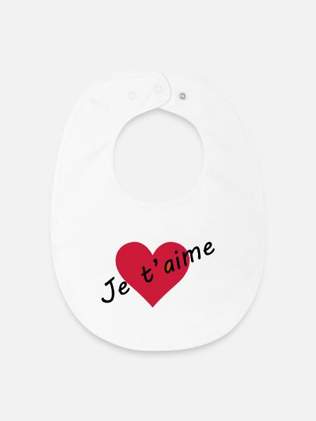 Heart I love you - Baby Organic Bib - white