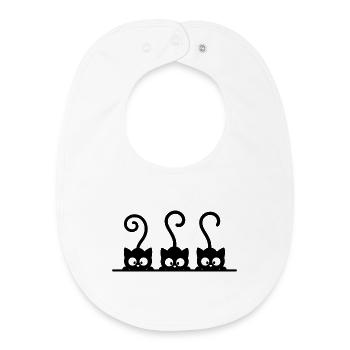 Three Cats Silhouettes - Baby Organic Bib - white - Front