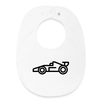 voiture de course - Bavoir bébé bio - blanc - Devant