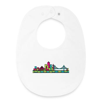 Halifax City Skyline Citadel Hill Modern Art - Baby Organic Bib - white - Front