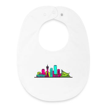 Kobe City Skyline Hafenturm Moderne Linienkunst - Baby Organic Lätzchen - Weiß - Vorne