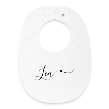 Lea Name First Name Decorative - Baby Organic Bib - white - Front