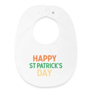 Frohen St. Patrick's Day - Baby Organic Lätzchen - Weiß - Vorne