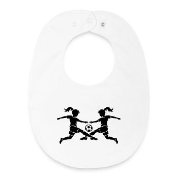 Soccer Girls Team Logo - Baby Organic Bib - white - Front