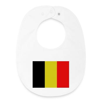 Belgische Flagge - Baby Organic Lätzchen - Weiß - Vorne