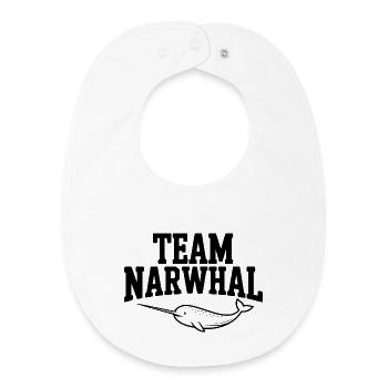 Équipe Narwhal - Bavoir bébé bio - blanc - Devant