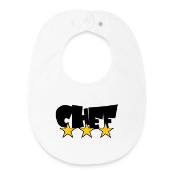 Chef Étoilé : Design 3 Étoiles Gastronomie - Bavoir bébé bio - blanc - Devant