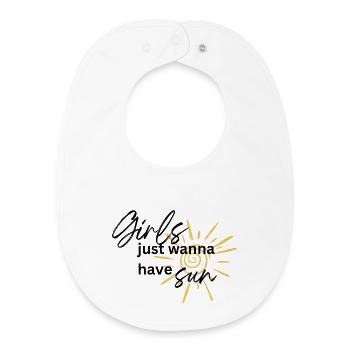 Girls Sun Sonne Spruch - Baby Organic Lätzchen - Weiß - Vorne