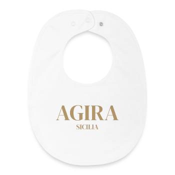 Agira Sicilia Emblem - Baby Organic Bib - white - Front