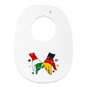 Drapeaux hongrois-allemands utilisés - Bavoir bébé bio - blanc - Devant
