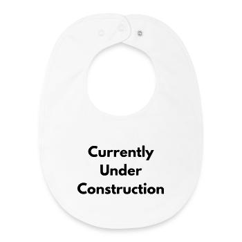 Currently under construction - Bavoir bébé bio - blanc - Devant