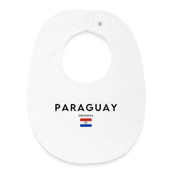 Paraguayan pride, minimalist sleek design - Baby Organic Bib - white - Front