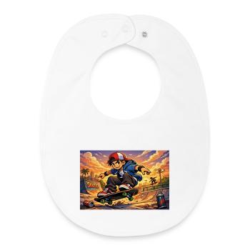 Skater - Baby Organic Lätzchen - Weiß - Vorne