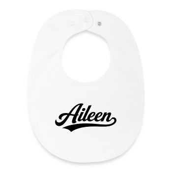 Aileen name first last family - Baby Organic Bib - white - Front