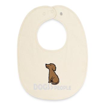 Chiens sur les gens, chien Drôle de proverbe antisocial - Bavoir bébé bio - écru doux - Devant