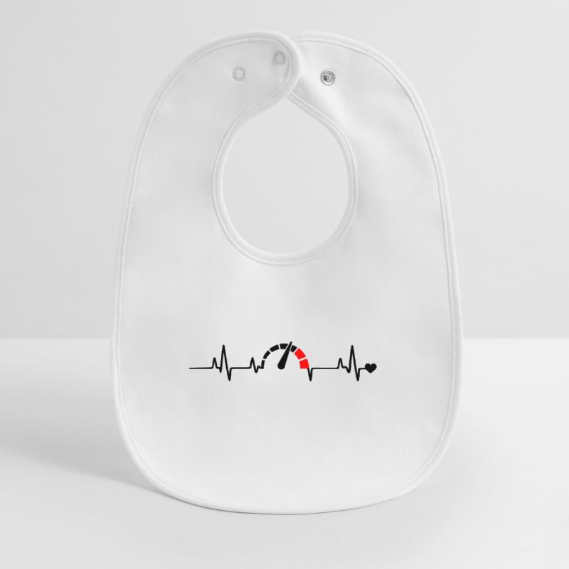 Red Segment Bow Logo Pattern Baby Organic Bib