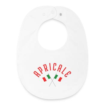 Drapeaux italiens croisés d’Apricale - Bavoir bébé bio - blanc - Devant