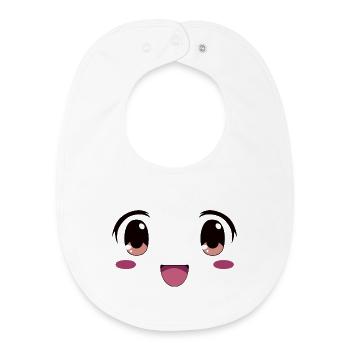 Cute face kawaii manga style - Baby Organic Bib - white - Front