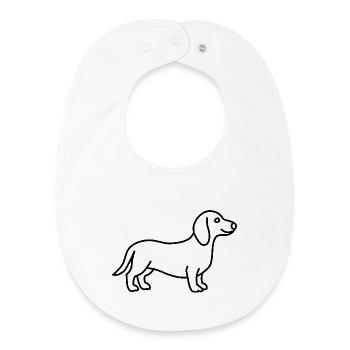 Dachshund Contour - Baby Organic Bib - white - Front