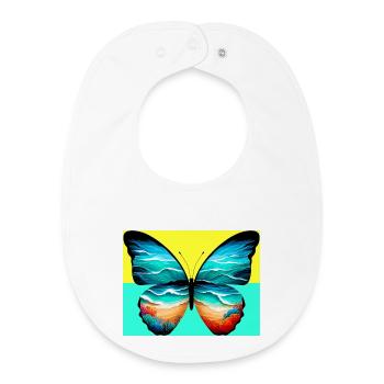 Schmetterling - Baby Organic Lätzchen - Weiß - Vorne