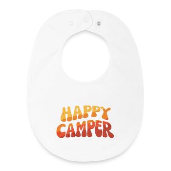 Happy Camper Gradient Text - Baby Organic Bib - white - Front