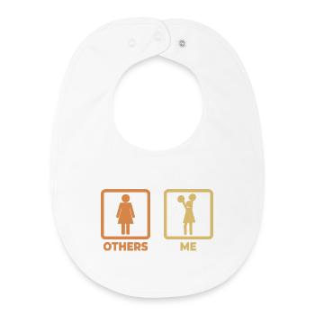 Cheerleading stick figures - Baby Organic Bib - white - Front