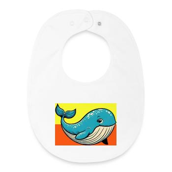 whale - Baby Organic Bib - white - Front