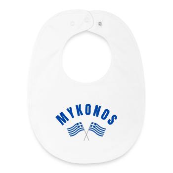 Drapeaux grecs de Mykonos - Bavoir bébé bio - blanc - Devant