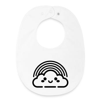 arc en ciel - Bavoir bébé bio - blanc - Devant