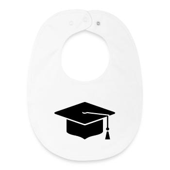 PhD Hat Graduation Icon - Baby Organic Bib - white - Front