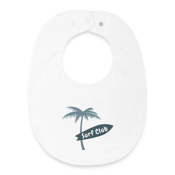 Surf Club Palm Beach Hawaii Surfboard Ocean Vibes - Bavoir bébé bio - blanc - Devant