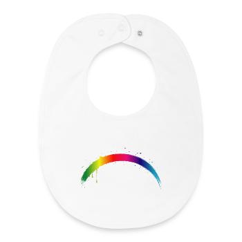 Rainbow Arc Gradient Splash Art - Baby Organic Bib - white - Front