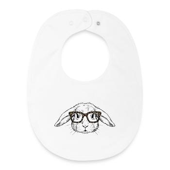 lapin mignon - Bavoir bébé bio - blanc - Devant