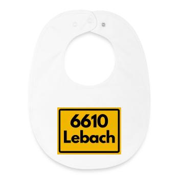 ALTE POSTLEITZAHL PLZ RETRO 6610 LEBACH HEIMAT - Baby Organic Lätzchen - Weiß - Vorne