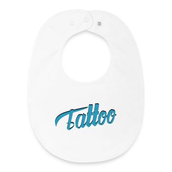 Écriture de tatouage en sarcelle-ci - Bavoir bébé bio - blanc - Devant