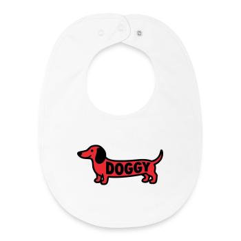 Dachshund Dog Doggy Saying Red - Baby Organic Bib - white - Front
