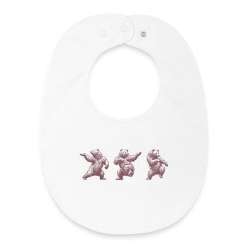 Tanzender Bär Vintage Lustiges Design - Baby Organic Lätzchen - Weiß - Vorne