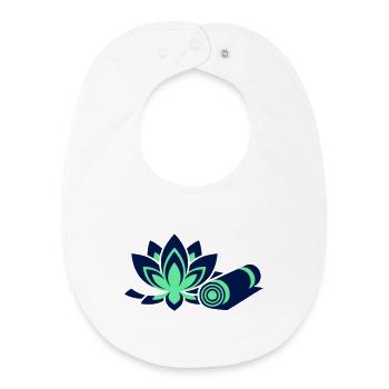 Yoga Mat Lotus Flower Compact - Baby Organic Bib - white - Front