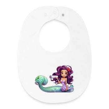 Unterwasser Zauberin mit Rolle - Baby Organic Lätzchen - Weiß - Vorne