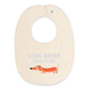 Dog club Dachshund - Baby Organic Bib - soft Ecru - Front