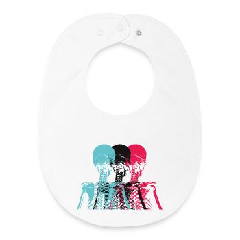 Pop Art Skeleton Neon Retro Design - Baby Organic Lätzchen - Weiß - Vorne