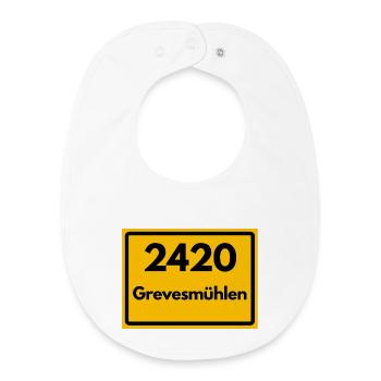 ANCIEN CODE POSTAL RETRO 2420 GREVESMÜHLEN - Bavoir bébé bio - blanc - Devant