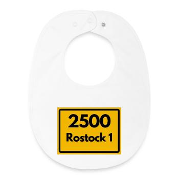 ANCIEN CODE POSTAL RETRO 2500 ROSTOCK 1 HEIMAT - Bavoir bébé bio - blanc - Devant