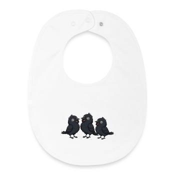 Trois frères Corbeau - Bavoir bébé bio - blanc - Devant