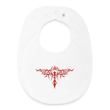 Symbole épineux (rouge) - Bavoir bébé bio - blanc - Devant