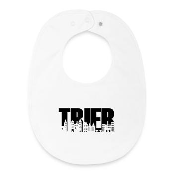 Trier - Skyline - Schrift - Mosel Rheinland-Pfalz - Baby Organic Lätzchen - Weiß - Vorne