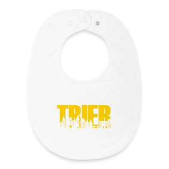 Trier - Skyline - Schrift - Mosel Rheinland-Pfalz - Baby Organic Lätzchen - Weiß - Vorne