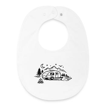 Paysage des caravanes de camping - Bavoir bébé bio - blanc - Devant