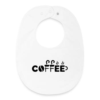 Coffee Coffee Bean Mug - Funny Office Design - Baby Organic Bib - white - Front