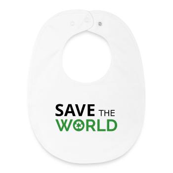 Sauvez le monde - Bavoir bébé bio - blanc - Devant